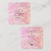 スタイリッシュエレガント雛ホログラフィック化粧 スクエア名刺 (正面/裏面)