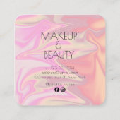 スタイリッシュエレガント雛ホログラフィック化粧 スクエア名刺 (裏面)