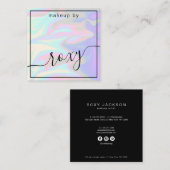 スタイリッシュエレガント雛ホログラフィック化粧 スクエア名刺 (正面/裏面)