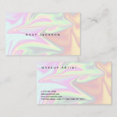 スタイリッシュエレガント雛ホログラフィック化粧 名刺 (正面/裏面)