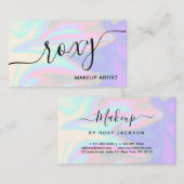 スタイリッシュエレガント雛ホログラフィック化粧 名刺 (正面/裏面)