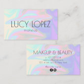 スタイリッシュエレガント雛ホログラフィック化粧 名刺 (正面/裏面)