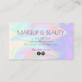 スタイリッシュエレガント雛ホログラフィック化粧 名刺 (裏面)