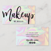 スタイリッシュエレガント雛ホログラフィック化粧 名刺 (正面/裏面)