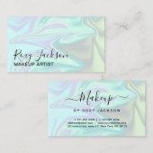 スタイリッシュエレガント雛ホログラフィック化粧 名刺 (正面/裏面)