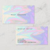 スタイリッシュエレガント雛ホログラフィック化粧 名刺 (正面/裏面)