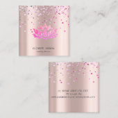 スタイリッシュエレガント、紙吹雪バラ金ゴールド スクエア名刺 (正面/裏面)