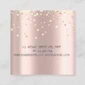 スタイリッシュエレガント、紙吹雪バラ金ゴールド スクエア名刺 (裏面)