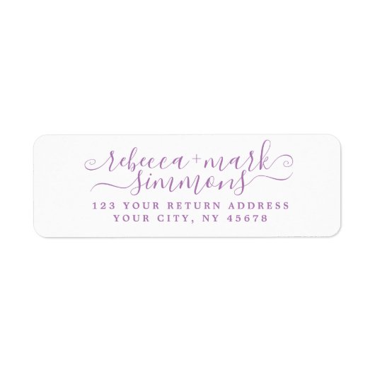 スタイリッシュエレガントChic Scriptの結婚差出人住所 ラベル (正面)