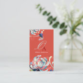 スタイリッシュエレガントMonogram Red 名刺 (スタンド正面)