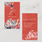 スタイリッシュエレガントMonogram Red 名刺 (正面/裏面)