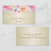 スタイリッシュエレガントProffesional Water Color花 名刺 (正面/裏面)