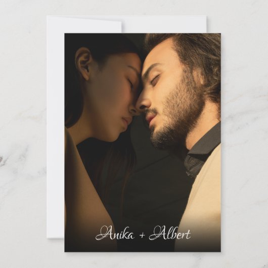 スタイリッシュエレガントScript Photo結婚's 招待状 (裏面)