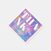 スタイリッシュオパールはっきりしたストーン結婚は スタンダードカクテルナプキン (角)