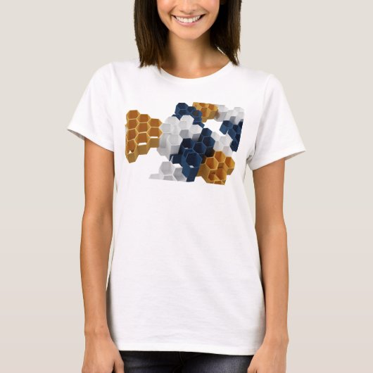 スタイリッシュオレンジの抽象芸術アートプリント Tシャツ (正面)