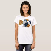 スタイリッシュオレンジの抽象芸術アートプリント Tシャツ (正面フル)