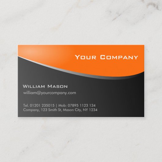 スタイリッシュオレンジ　企業名刺 名刺 (正面)