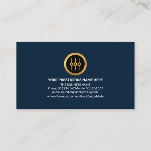 スタイリッシュオーディオディスプレイサウンドエンジニアDeejay 名刺 (裏面)