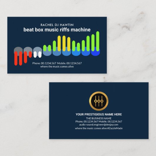 スタイリッシュオーディオディスプレイサウンドエンジニアDeejay 名刺 (正面/裏面)