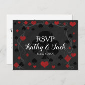 スタイリッシュカジノ結婚式rsvpポストカード インビテーションポストカード (正面/裏面)