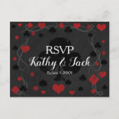 スタイリッシュカジノ結婚式rsvpポストカード インビテーションポストカード (正面)
