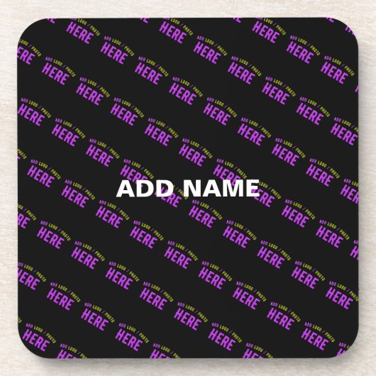 スタイリッシュカスタマイズモダン可能なブラック検証済みブランド コースター (正面)