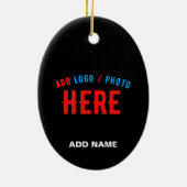 スタイリッシュカスタマイズモダン可能なブラック検証済みブランド セラミックオーナメント (裏面)