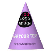 スタイリッシュカスタムおもしろい薄紫 パーティーハット (正面)