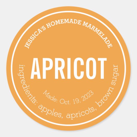 スタイリッシュカスタムカラー自家製ジャムサークルラベル ラウンドシール (正面)