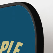 スタイリッシュカスタムティール(緑がかった色)名パーソナライズされたイニシャル ピックルボールラケット (左詳細)