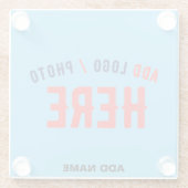 スタイリッシュカスタムモダンスワッグスカイブルー検証済みブランド ガラスコースター (裏面)