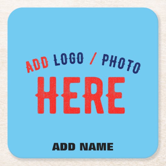 スタイリッシュカスタムモダンスワッグスカイブルー検証済みブランド スクエアペーパーコースター (正面)