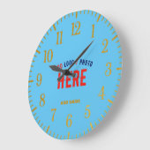 スタイリッシュカスタムモダンスワッグスカイブルー検証済みブランド ラージ壁時計 (傾斜)