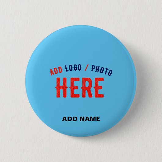 スタイリッシュカスタムモダンスワッグスカイブルー検証済みブランド 缶バッジ (正面)