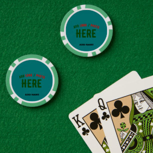 スタイリッシュカスタムモダンティール(緑がかった色)GREEN VERIFIED BRANDED ポーカーチップ