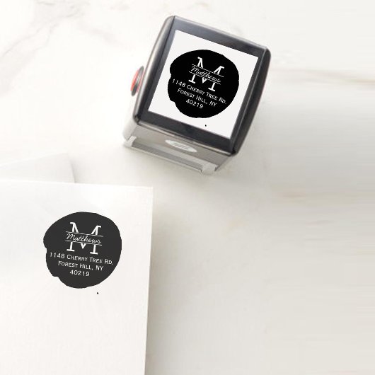 スタイリッシュカスタムモノグラムインクスポット セルフインキングスタンプ