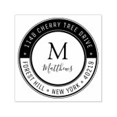 スタイリッシュカスタムモノグラム姓&差出人住所 セルフインキングスタンプ (デザイン)