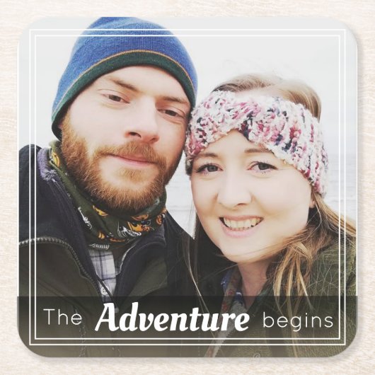 スタイリッシュカスタム写真披露宴 スクエアペーパーコースター (正面)