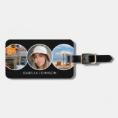 スタイリッシュカスタム写真QRコード白黒 ラゲッジタグ (正面横)