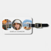 スタイリッシュカスタム写真QRコード白 ラゲッジタグ (正面横)