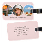 スタイリッシュカスタム赤面ピンク ラゲッジタグ