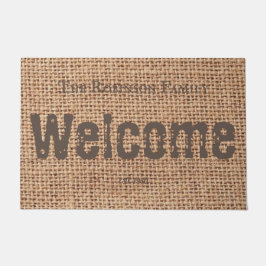 スタイリッシュカッコいい文字素朴なデザインバーラップファミリー ドアマット