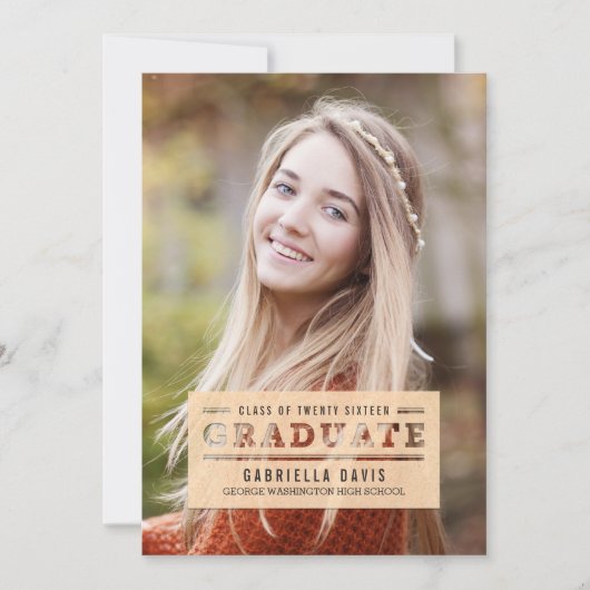 スタイリッシュカットの卒業発表招待状 招待状 (正面)