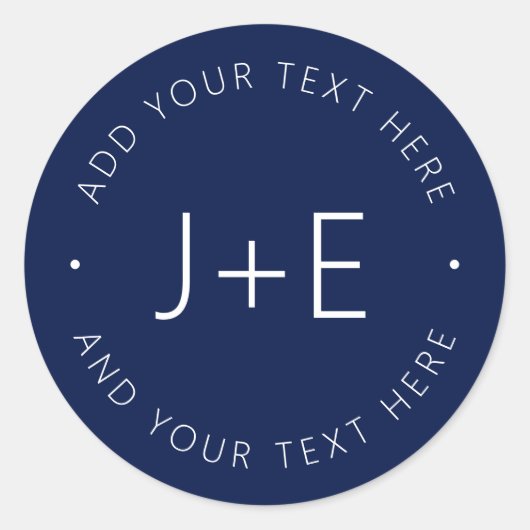 スタイリッシュカップルモノグラム&文字 ラウンドシール (正面)