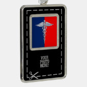 スタイリッシュカドゥセウス医術シンボルリーグ シルバープレートフレームオーナメント (右)