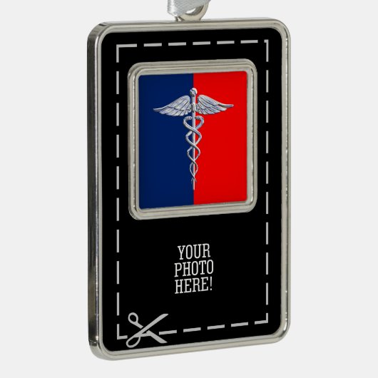 スタイリッシュカドゥセウス医術シンボルリーグ シルバープレートフレームオーナメント (右)