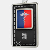 スタイリッシュカドゥセウス医術シンボルリーグ シルバープレートフレームオーナメント (左)