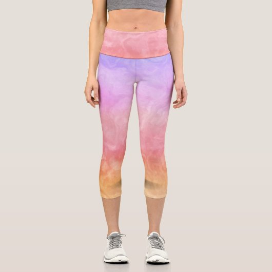 スタイリッシュカラフルな水彩レギンス カプリレギンス (正面)