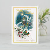 スタイリッシュカラフルアンティーク季節のごあいさつ金ゴールド 箔シーズンカード (立ち正面)