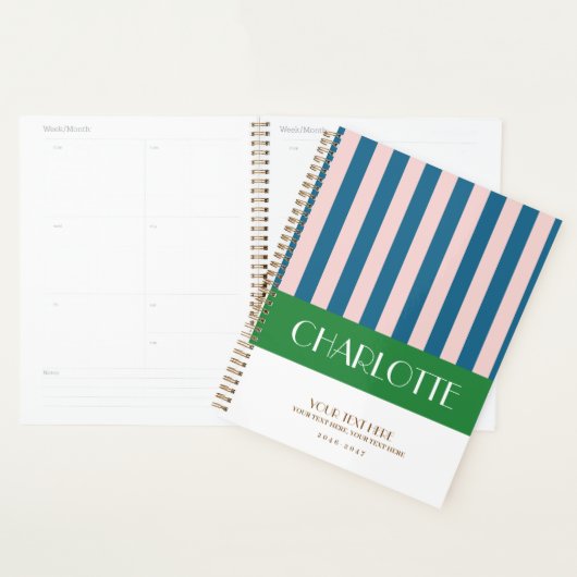 スタイリッシュカラフルストライプパーソナライズされたプランナー プランナー手帳 (ディスプレー)